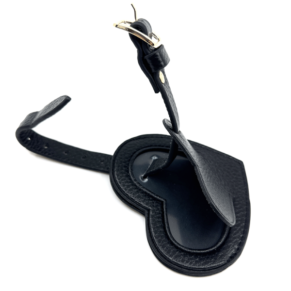 TTrixi Gronau Coeur, leather luggage tag, black, open